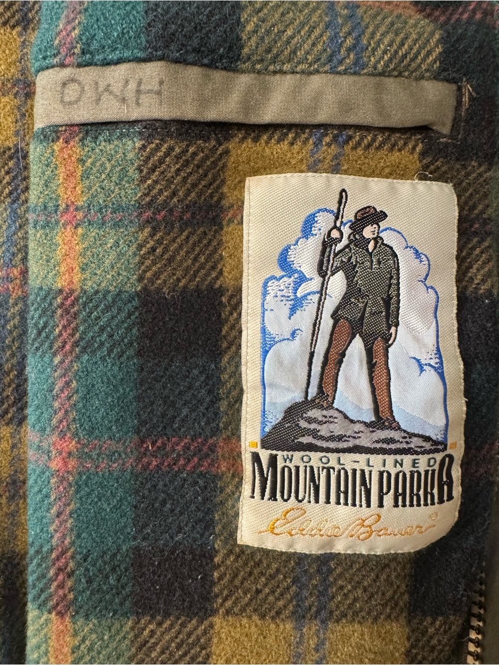 Eddie Bauer Wool Lined Mountain Parka Men’s L Olive Vintage Field Jacket - Picture 4 of 10